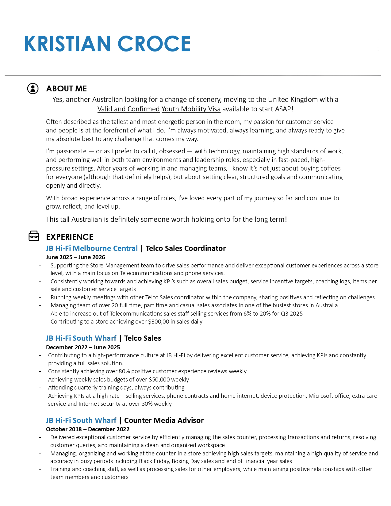 Resume Page 1
